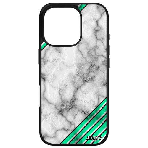 Coque Pour Apple Iphone 16 Pro Silicone Marbre Texture 256 Go Original Geometrie Aluminium Tpu Granite Antichoc Telephone Triangle 4g De