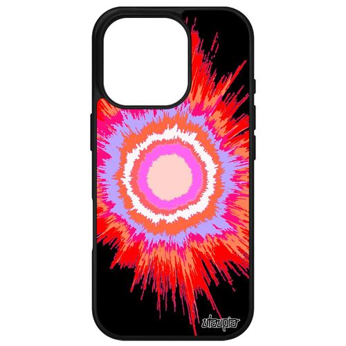Coque Pour Iphone 16 Pro Silicone Explosion Rouge Soleil Jolie Telephone Motif De Protection Design Galaxie Effet Noir Fond Univers Apple