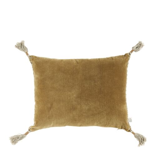 Coussin Matteo Velours Et Lin Bronze
