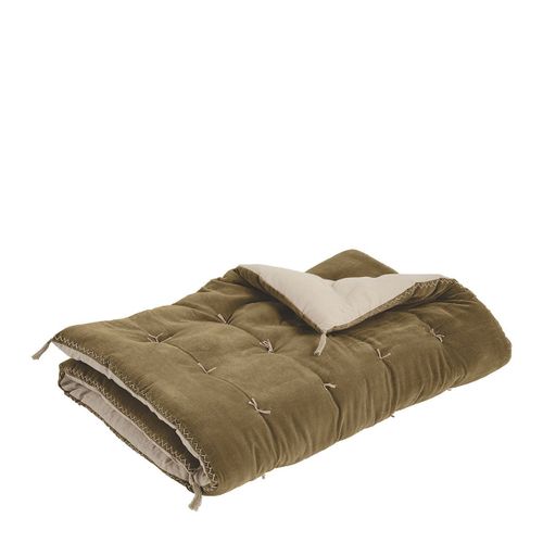 Futon Matteo Velours Et Lin Taupe
