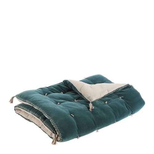 Futon Matteo Velours Et Lin - Pétrole