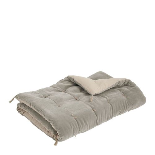 Futon Matteo Velours Et Lin - Gris