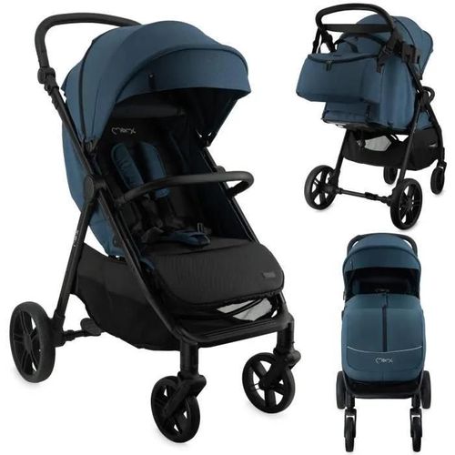 Momi Clara Poussette - De 0 Mois À 22 Kg - Kit D'accessoires ¿ Sac - Barre De Sécurité Rotative - Poignée Réglable ¿ Bleu
