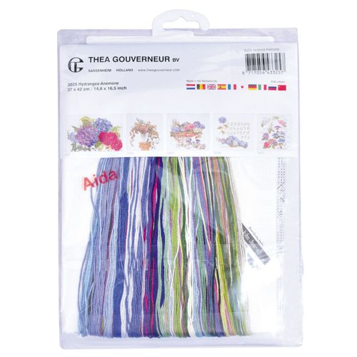 Thea Gouverneur - Kit De Point De Croix Compté - Hortensia-Anémone - Aida - 16 Compter - Pour Adultes - 3025a