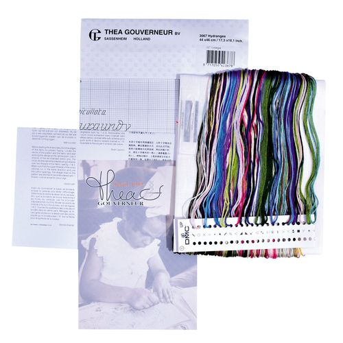 Thea Gouverneur - Kit De Point De Croix Compté - Panneau D'hortensia - Lin - 32 Compter - Pour Adultes - 3067