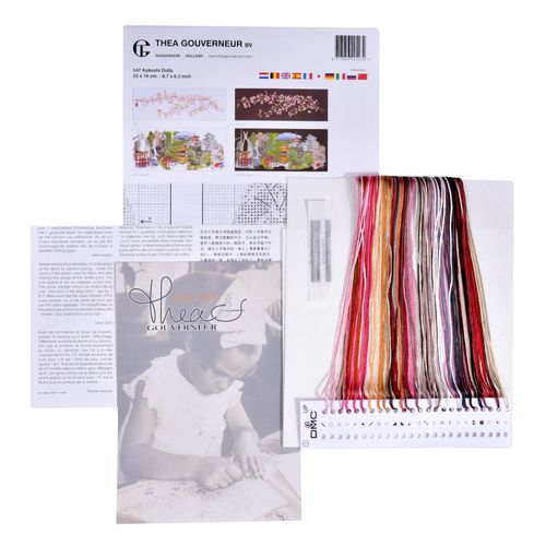 Thea Gouverneur - Kit De Point De Croix Compté - Poupées Kokeshi - Aida - 18 Compter - Pour Adultes - 547a