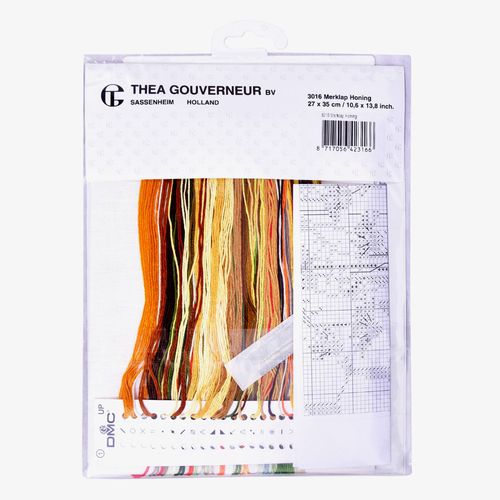 Thea Gouverneur - Kit De Point De Croix Compté - Échantillonneur De Miel - Lin - 32 Compter - Pour Adultes - 3016