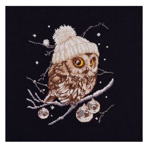 Thea Gouverneur - Kit De Point De Croix Compté - Whoo..Whoo..C'est L'hiver - Aida Noir - 16 Compter - Pour Adultes - 743.05