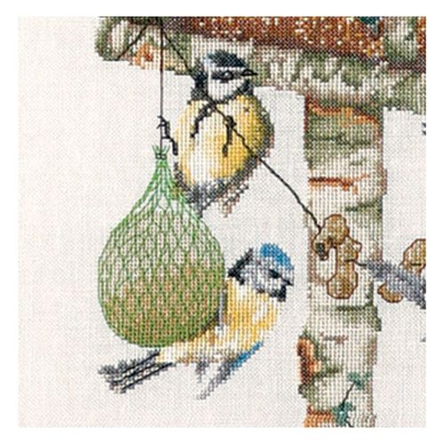 Thea Gouverneur - Kit De Point De Croix Compté - Table D'oiseau - Lin - 36 Compter - Pour Adultes - 1065