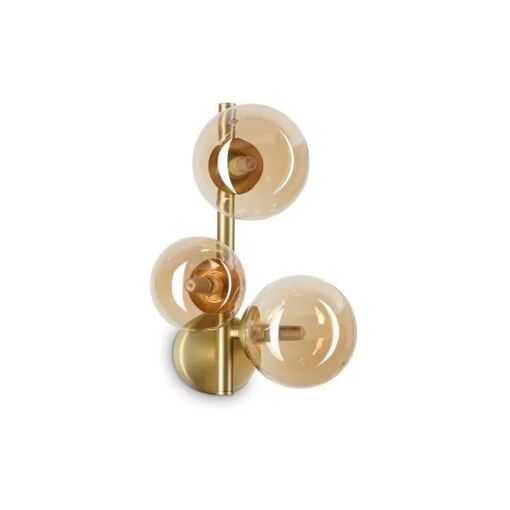 Ideal Lux PERLAGE Applique murale &agrave; 3 lumi&egrave;res en laiton