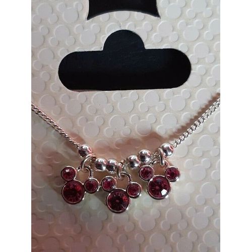Joli Collier Fille Fantaisie Disney Minnie Avec Strass Rose