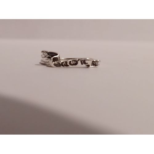 Bague Métal Argenté,Banniere,Taille 14.97