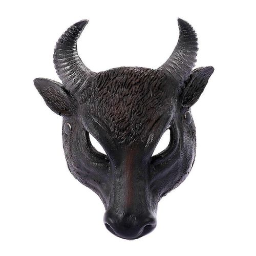 Mardi Gras Masque Fête De Carnaval De Pâques Demi Visage Mousse 3d Réaliste Tête De Taureau Masque