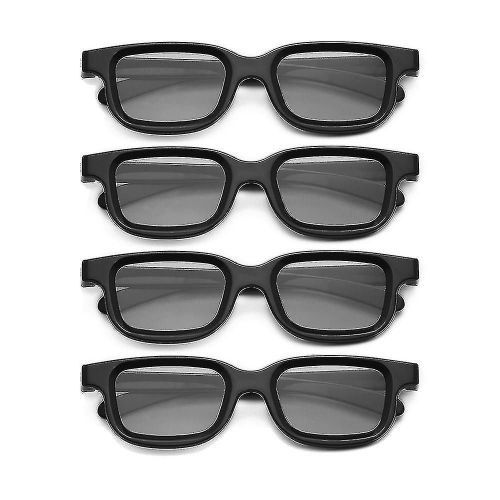 4pcs Lunettes 3D passives polarisées pour 3D Tv Real 3D Cinemas pour 3D Gaming And Tv Frame