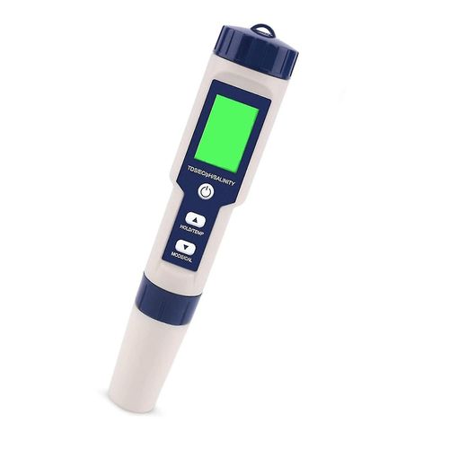 Ph-mètre électronique 5-en-1, testeur de qualité de l¿eau de salinité et de température de mesure Ph et Tds et EC, affichage LCD et précision de lecture-b (+ b