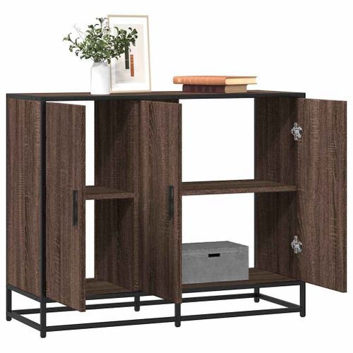 Vidaxl Buffet Chêne Marron 94x35x76 Cm Bois D'ingénierie