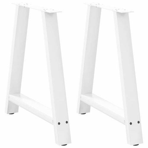 Vidaxl Pieds De Table Basse Forme De A 2 Pcs Blanc 80x(72-73) Cm Acier