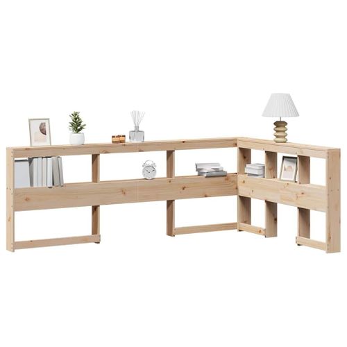 Vidaxl Tête De Lit De Bibliothèque En Forme De L Bois Massif De Pin