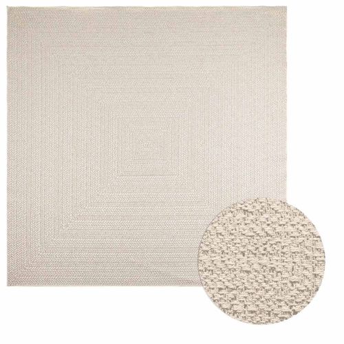 Vidaxl Tapis Zizur Crème 240x240 Cm Aspect De Jute Intérieur Extérieur