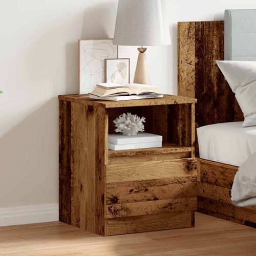 Vidaxl Table De Chevet Vieux Bois 40x40x50 Cm Bois D’Ingénierie