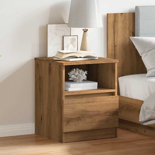 Vidaxl Table De Chevet Chêne Artisanal 40x40x50 Cm Bois D’Ingénierie