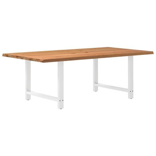 Vidaxl Table À Manger Marron Clair Bois De Chêne Massif Rectangulaire