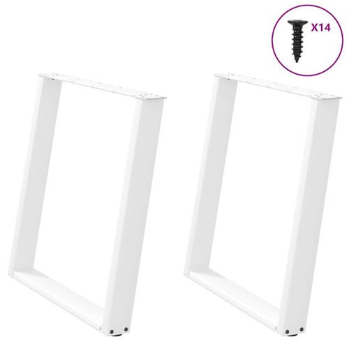 Vidaxl Pieds De Table À Manger Forme De U 2 Pcs Blanc 70x(72-73) Cm