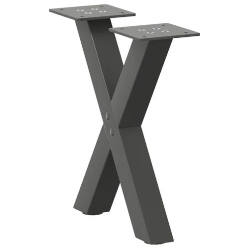 Vidaxl Pieds De Table Basse Forme De X 2 Pcs Anthracite 30x(30-31) Cm