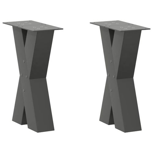 Vidaxl Pieds De Table Basse Forme De X 2 Pcs Anthracite 38x(42-43) Cm