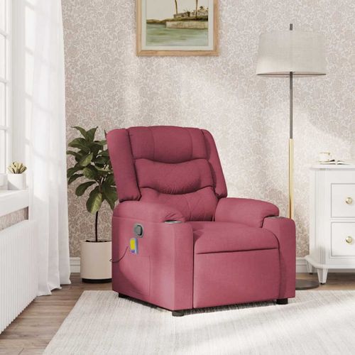 Vidaxl Fauteuil De Massage Inclinable Rouge Bordeaux Tissu