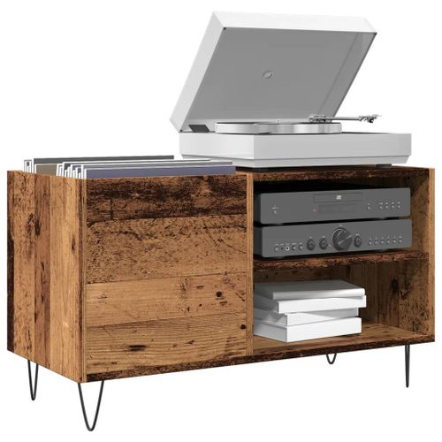 Vidaxl Armoire À Disques Vieux Bois 84,5x38x48 Cm Bois D'ingénierie