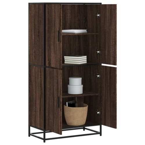 Vidaxl Buffet Haut Chêne Marron 68x35x139 Cm Bois D'ingénierie