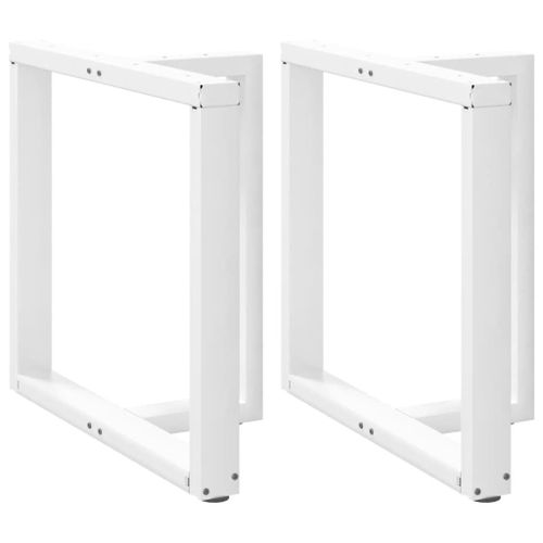 Vidaxl Pieds De Table À Manger Forme De T 2 Pcs Blanc 70x35x(72-73) Cm
