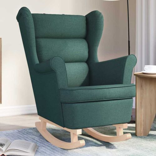 Vidaxl Chaise À Bascule Vert Foncé 74x90x102 Cm Tissu