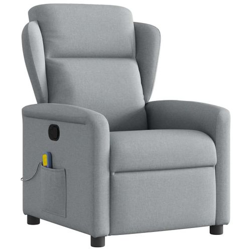 Vidaxl Fauteuil De Massage Inclinable Gris Clair Tissu