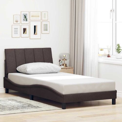 Vidaxl Cadre De Lit Sans Matelas Marron Foncé 100x200 Cm Tissu
