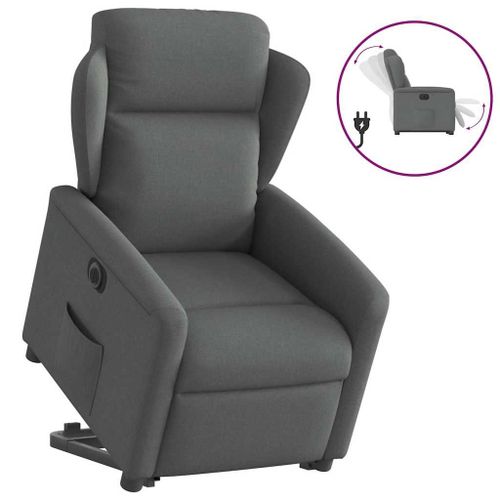 Vidaxl Fauteuil Inclinable Électrique Gris Foncé Tissu