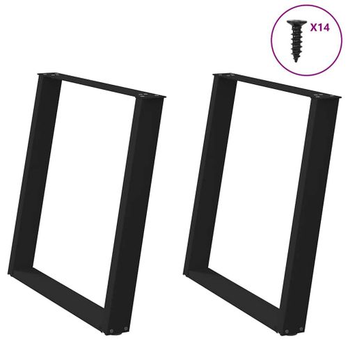 Vidaxl Pieds De Table À Manger Forme De U 2 Pcs Noir 70x(72-73) Cm