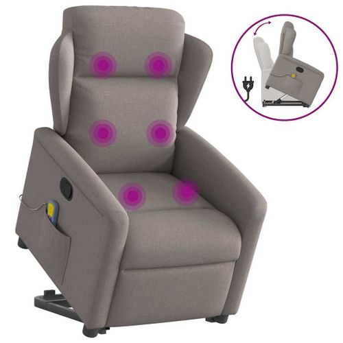 Vidaxl Fauteuil Inclinable De Massage Taupe Tissu