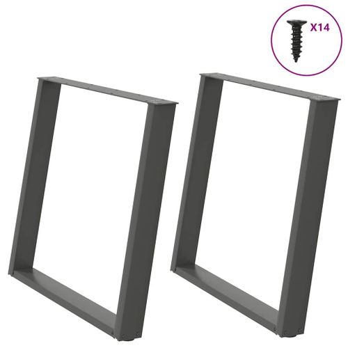 Vidaxl Pieds De Table À Manger Forme De U 2 Pcs 100x(72-73) Cm Acier