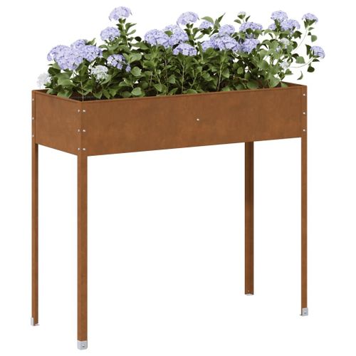 Vidaxl Jardinière 100,5x40,5x90 Cm Acier Résistant Aux Intempéries