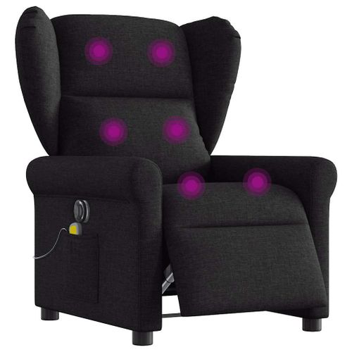 Vidaxl Fauteuil De Massage Inclinable Électrique Noir Tissu