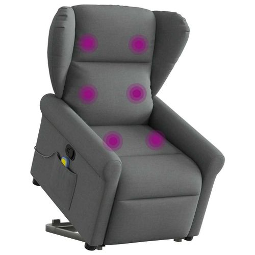 Vidaxl Fauteuil De Massage Inclinable Gris Foncé Tissu