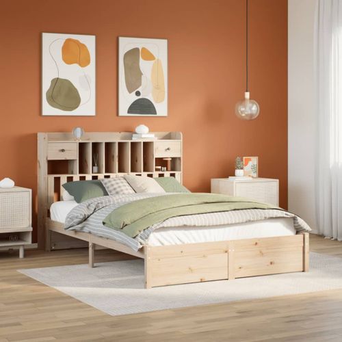 Vidaxl Lit Bibliothèque Sans Matelas 150x200 Cm Bois Massif De Pin
