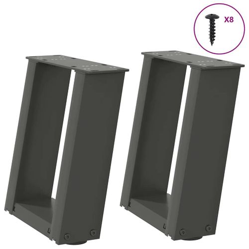 Vidaxl Pieds De Table Basse Forme De U 2 Pcs Anthracite 30x(30-31) Cm
