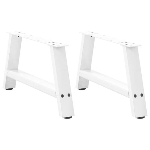 Vidaxl Pieds De Table Basse Forme De A 2 Pcs Blanc 60x(30-31) Cm Acier