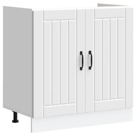 Vidaxl Meuble De Base De Lavabo Lucca Blanc Bois D'ingénierie