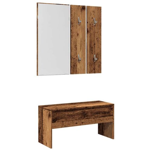 Vidaxl Ensemble De Meubles De Couloir Vieux Bois Bois D'ingénierie
