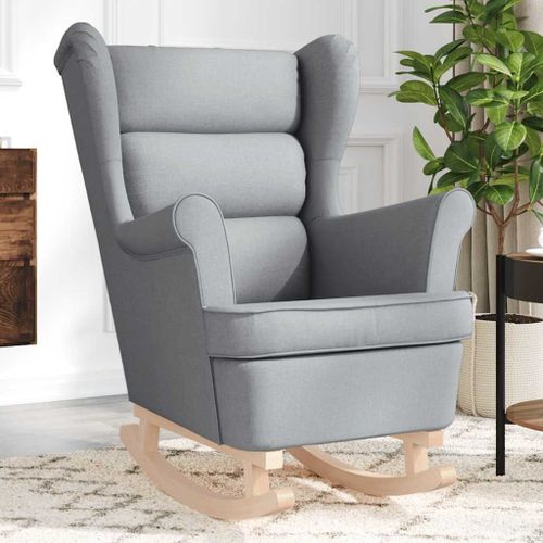 Vidaxl Chaise À Bascule Gris Clair 74x90x102 Cm Tissu