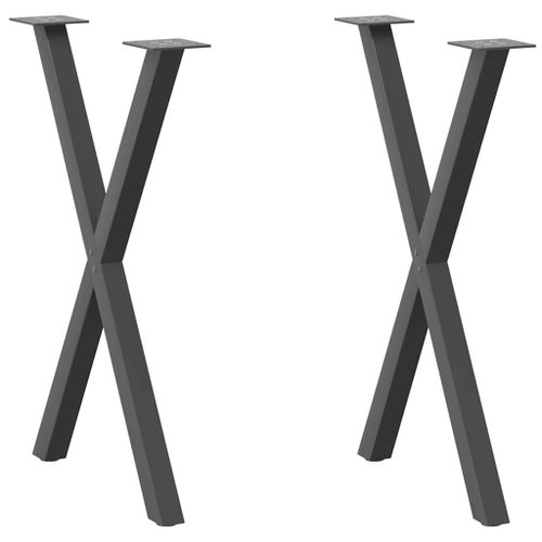 Vidaxl Pieds De Table À Manger Forme De X 2 Pcs 60x(72-73) Cm Acier